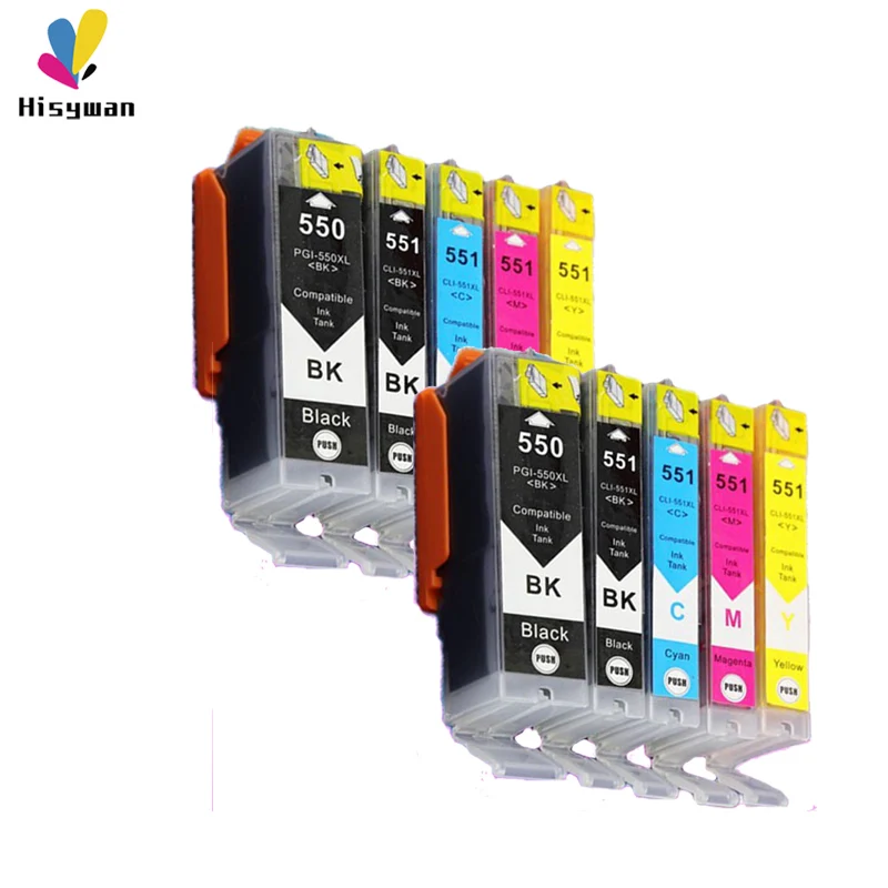 2 set PGI550 CLI551 чернильный картридж для Canon PGI 550 IP7250 MG5450 MX925 MG5550 MG6450 MG5650 MG6650 IX6850 MX725 MX925 PGI-550 5 цветов - Цвет: 2 set