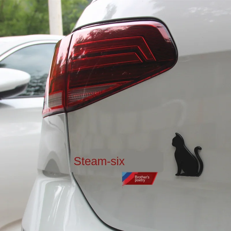 

Car Personality Fashion Brand Pet Cat Car Logo Animal Metal Car Stickers Tail Tag Side Seam Label Exterior Decoration Scratch De