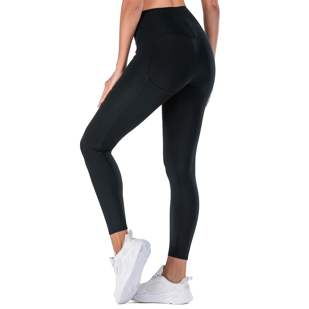 

LUKITAS Fitness Yoga Pants High Waist Fitness Leggings Women Nylon Stretch Solid Workout Running Pants Sport Tights Gym Leggings