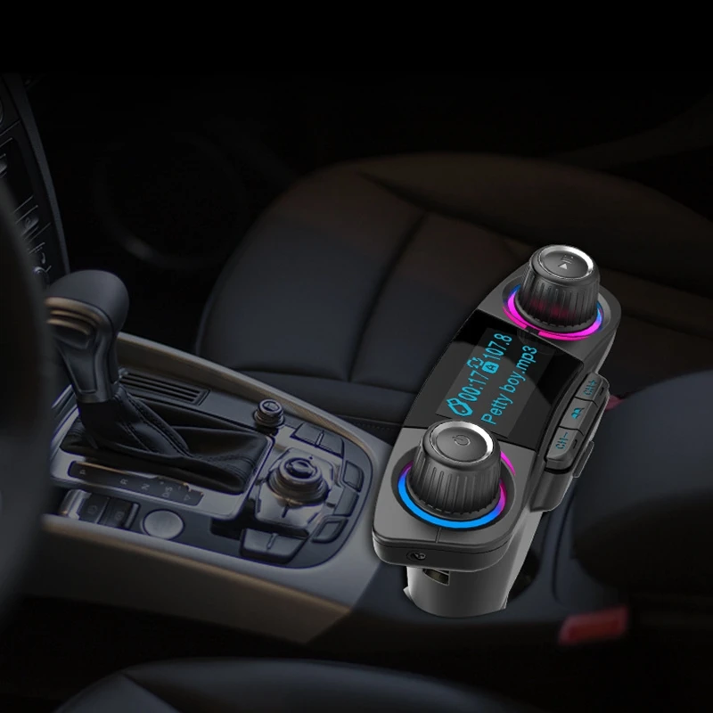 Автомобильный аудио mp3 плеер Bluetooth 4 0 Handsfree Car Kit FM передатчик светодиодный Aux