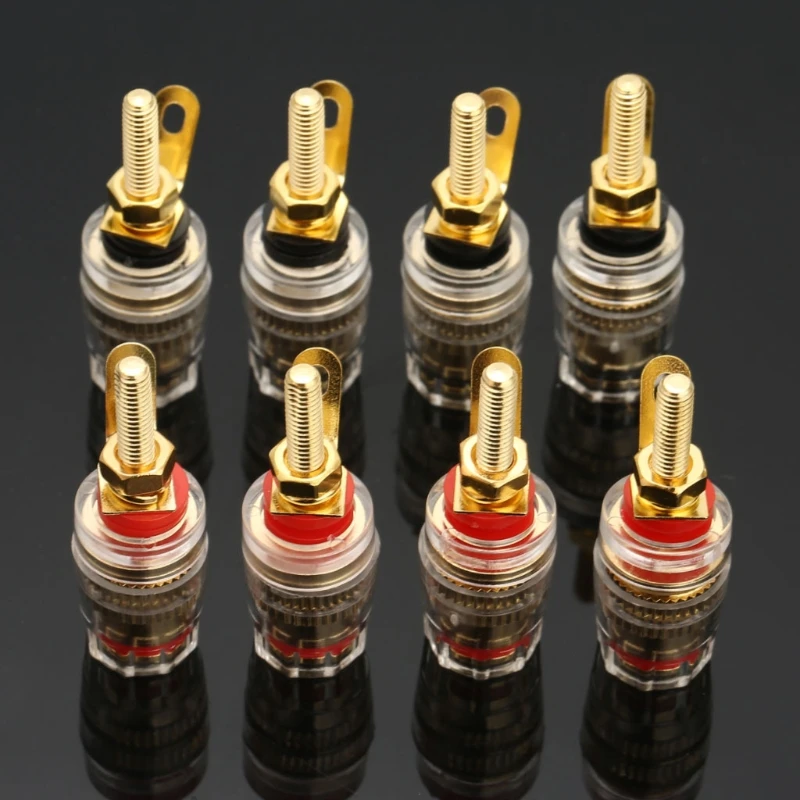 

8pcs/set 42mm Copper Speaker Terminal Binding Post Low Frequency Amplifier Connector Long Plug for 4mm Banana Socket