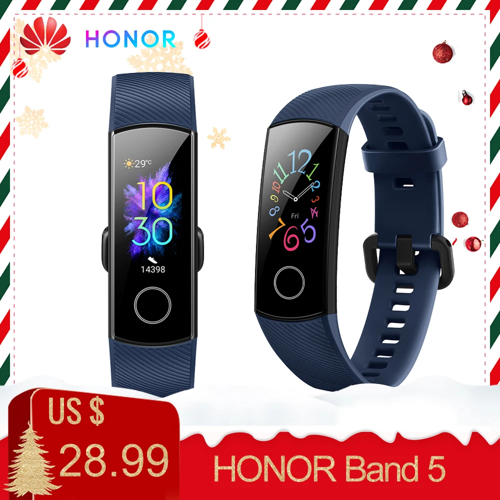 HONOR Band 5 фитнес умный Браслет мониторинг сердечного ритма 5 АТМ водонепроницаемый плавающий Bluetooth 4,2 смарт часы наручные часы