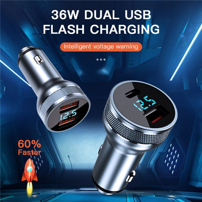 USB Автомобильное зарядное устройство для iphone 12 11 36 Вт Quick Charge 3 0 быстрой зарядки