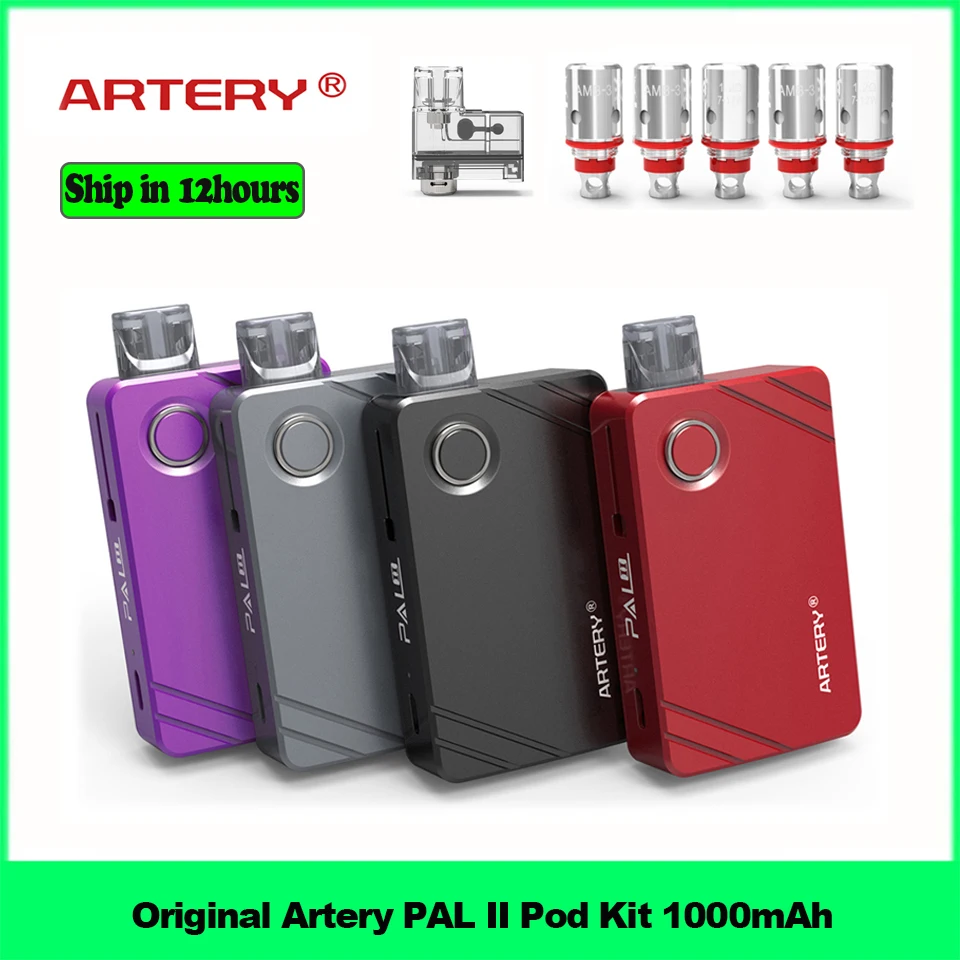 Электронная сигарета оригинальный артерия PAL II Pod Комплект 1000 мАч батарея с 3 мл/2