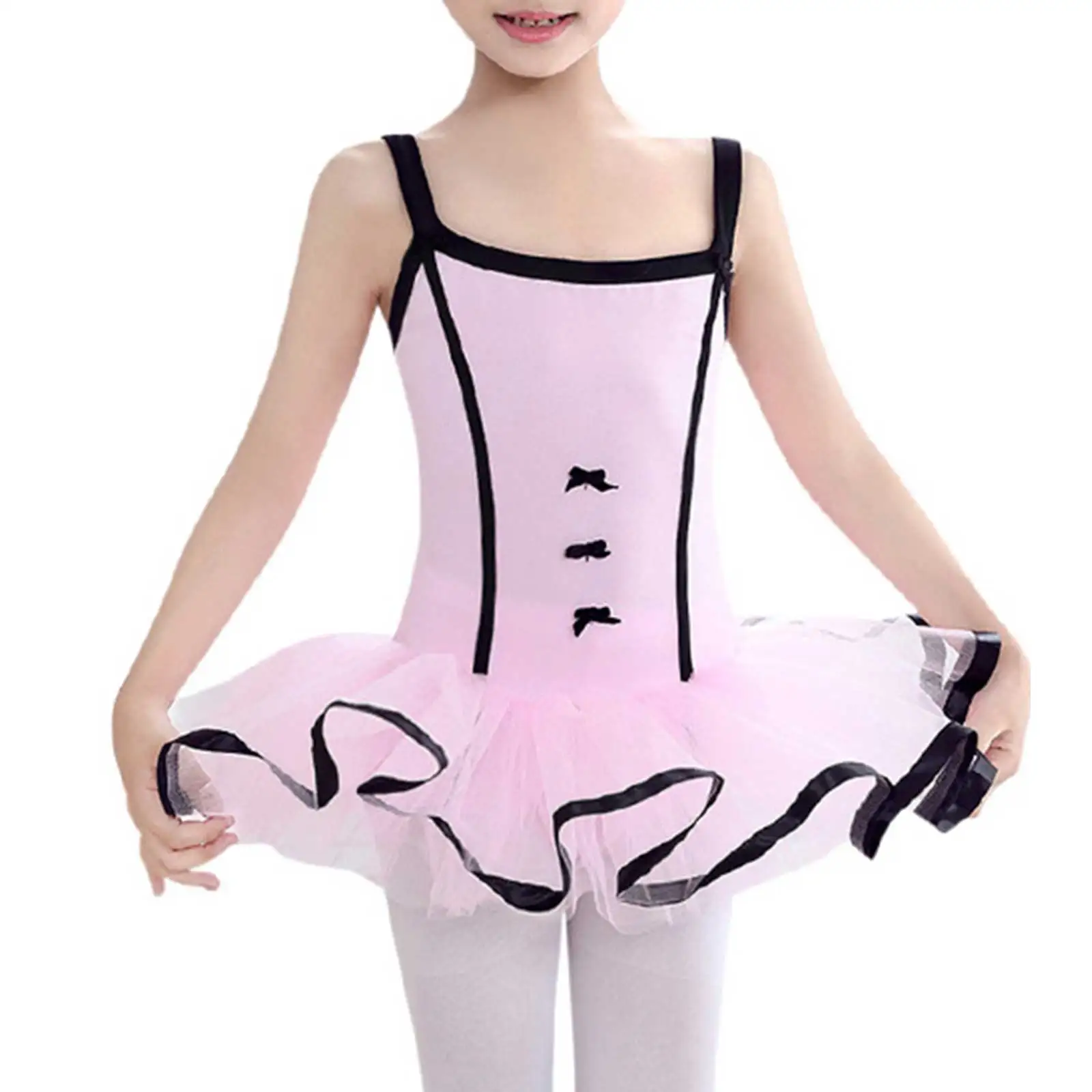 

New Elegant Girls Ballerina Fairy Prom Party Costume Kids Bowknot Decor Tutu Dress Dancewear Gymnastic Leotard Ballet Tutu Dress