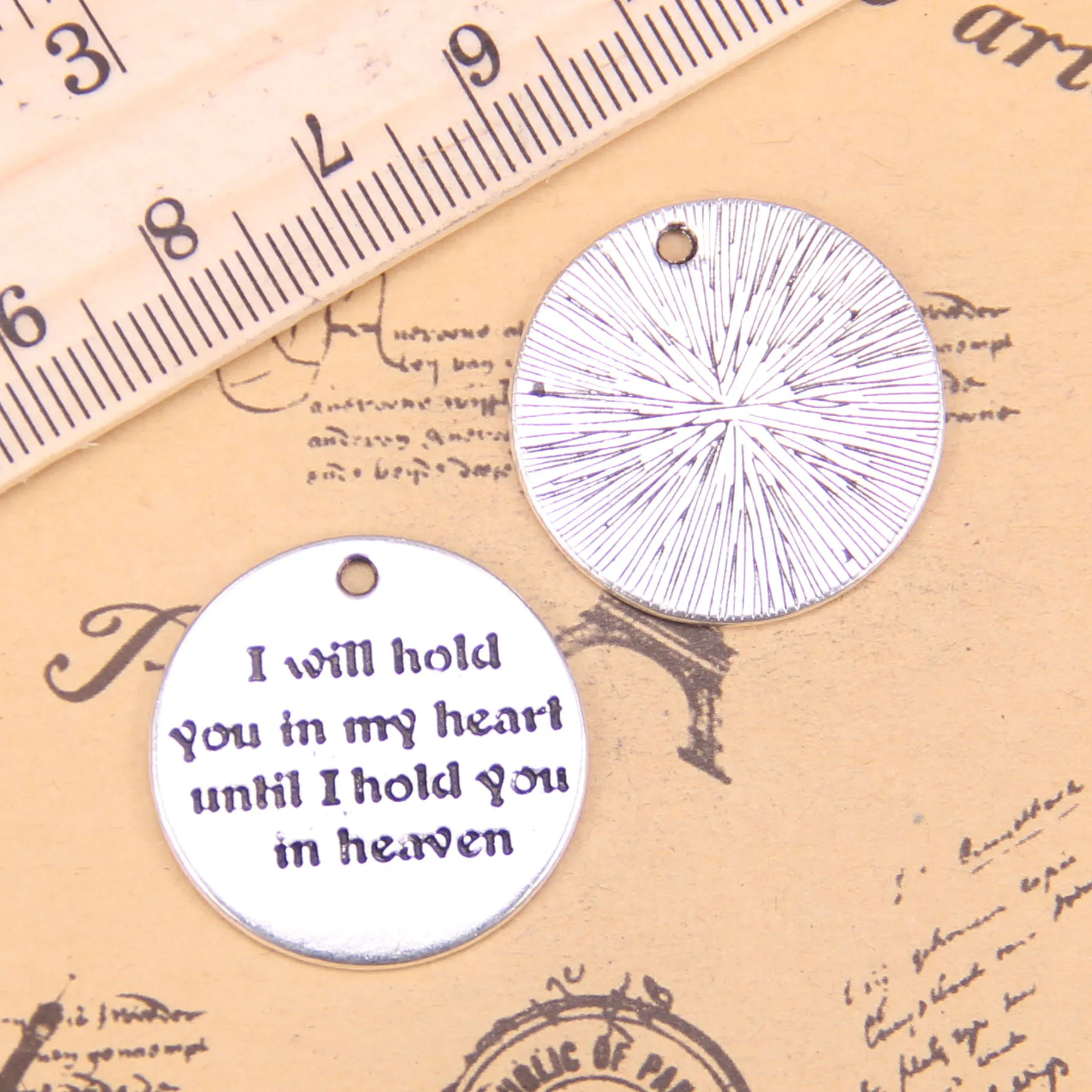 6 шт. амулеты я буду держать вас в моем сердце 29 мм старинные подвески Винтажные