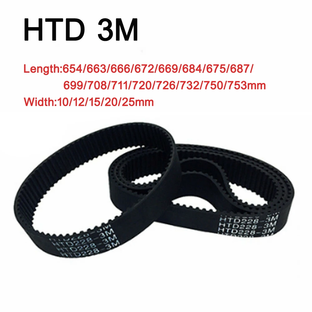 

2pieces HTD 3M Timing Belt Rubber Arc Drive Belts 654/663/666/672/669/684/675/687/699/708/711/720/726/732/750/753mm