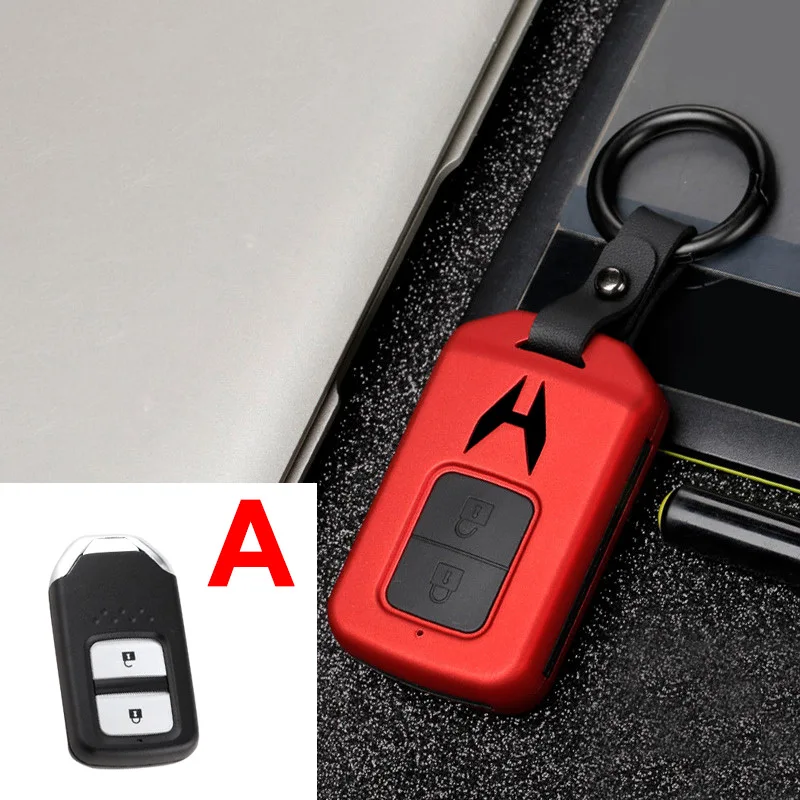 ABS+ силиконовый для ключа автомобиля чехол для электронный контроллер дросселя для Honda Civic CRV HR-V HRV пилот соглашение о Одиссее 2013- удаленный смарт-ключ чехол - Название цвета: A  Red