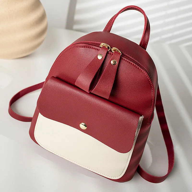 

2021 Newest Small Backpack Three Shoulder Oblique Span Multi Function Mobile Phone Simple Color Matching, Fashion Women Cute Bag