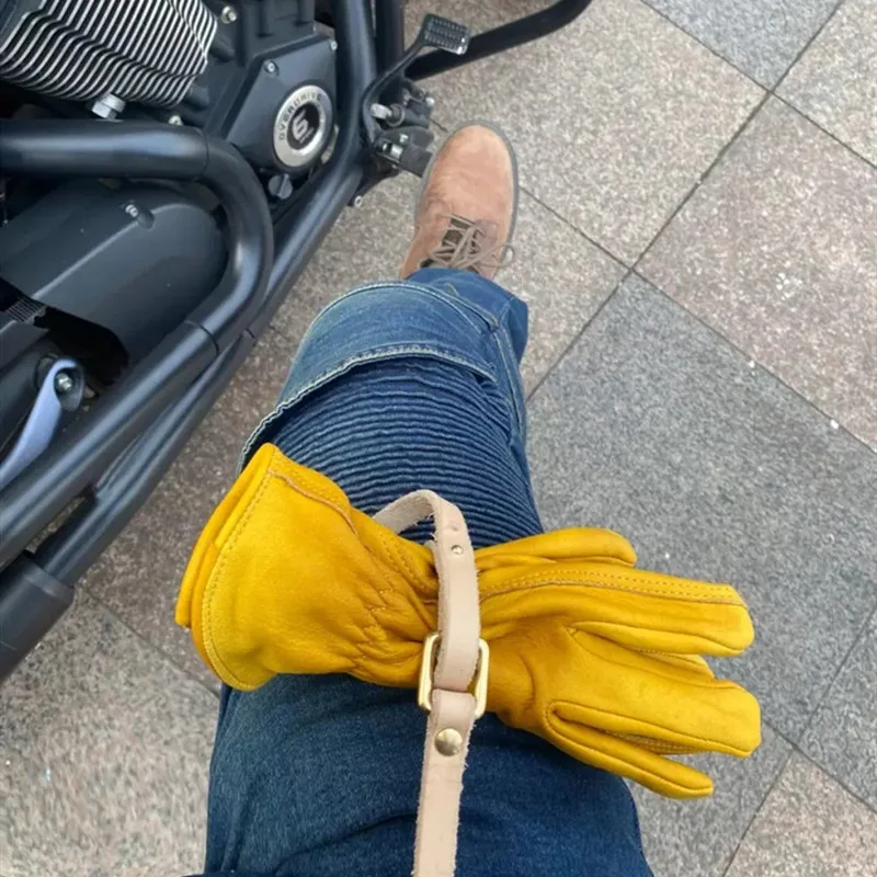 Мотоциклетные Перчатки кожаные тактические перчатки желтого цвета с пальцами