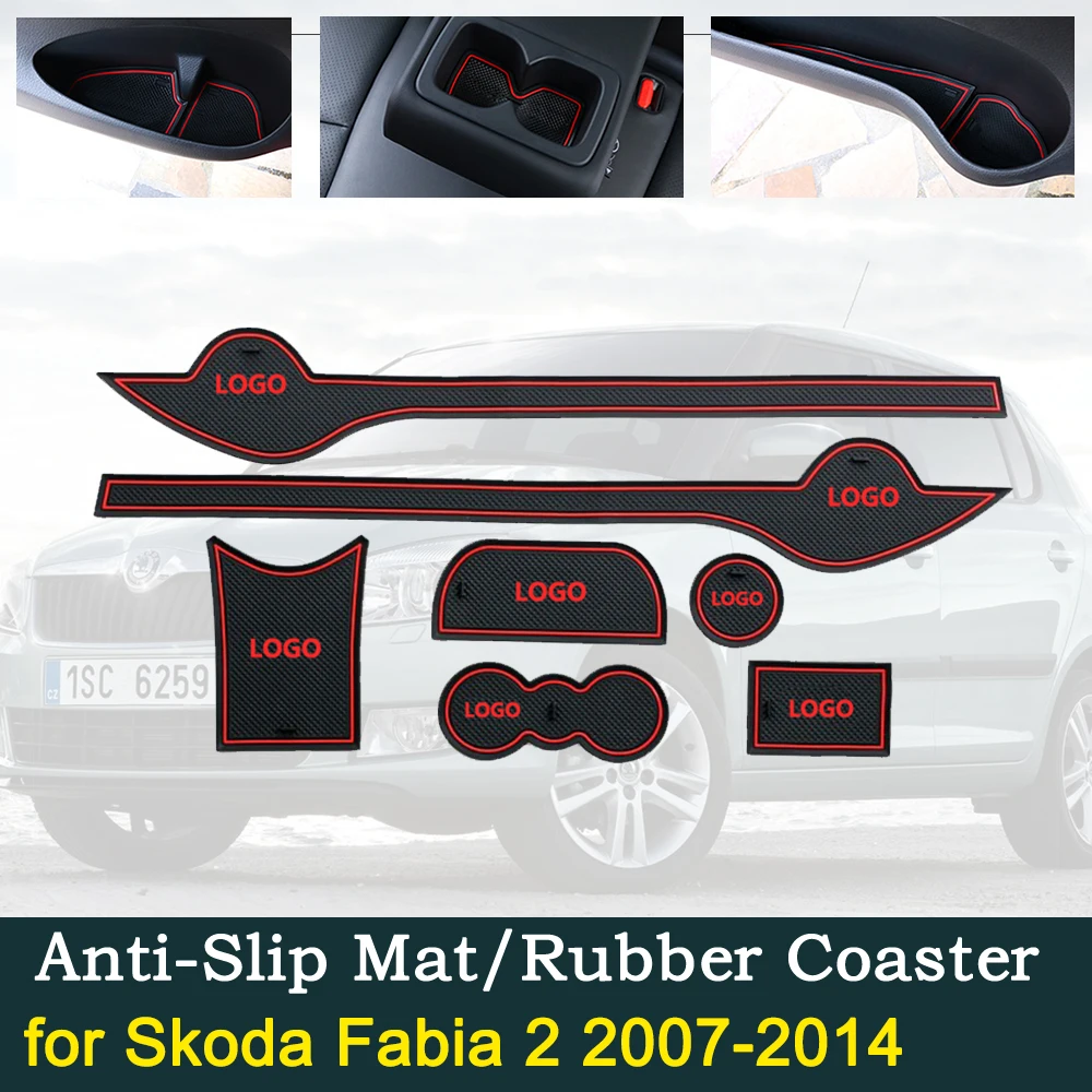 Противоскользящая подушка на дверь резиновая чашка для Skoda Fabia 2 2007 ~ 2014 5J MK2 Combi 2008