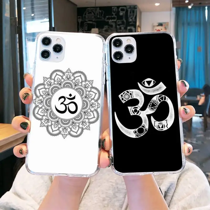 

Aum Om Namaste Symbol Zen Yoga Phone Case Transparent soft For iphone 5 5s 5c se 6 6s 7 8 11 12 plus mini x xs xr pro max