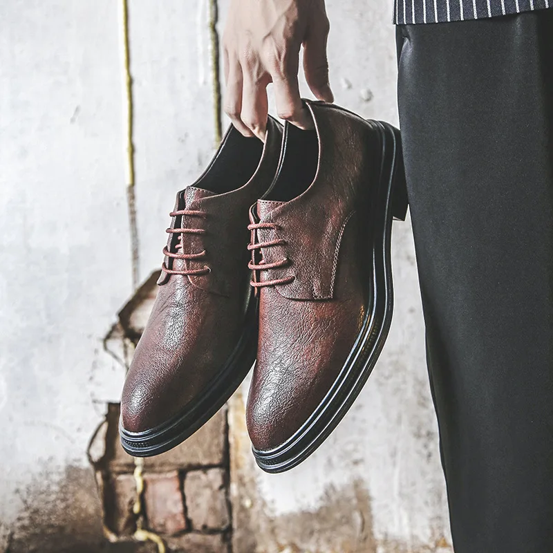 

Туфли-оксфорды мужские из натуральной кожи, Классическая деловая обувь, классические туфли под костюм, ручная работа