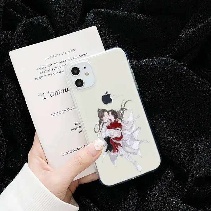 

Tian Guan Ci Fu anime Phone Case Transparent for iPhone 6 7 8 11 12 s mini pro X XS XR MAX Plus cover funda shell