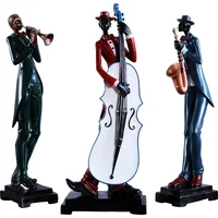 nordic vintage musician band violin sing rock band statue black figurines cabinet ornaments home decoration modern stylish gift