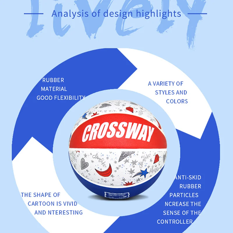 Резиновый баскетбольный мяч CROSSWAY для взрослых оборудование тренировок