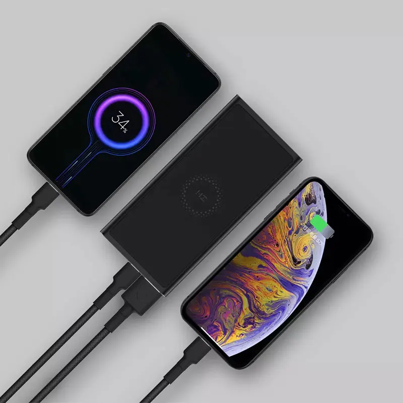 Xiao mi 10000 мАч Беспроводной внешний аккумулятор Z Освещение USB C 18 Вт макс 10 Qi