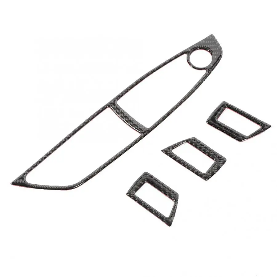 4 шт. наклейки на панель стеклоподъемника автомобиля из углеродного волокна для