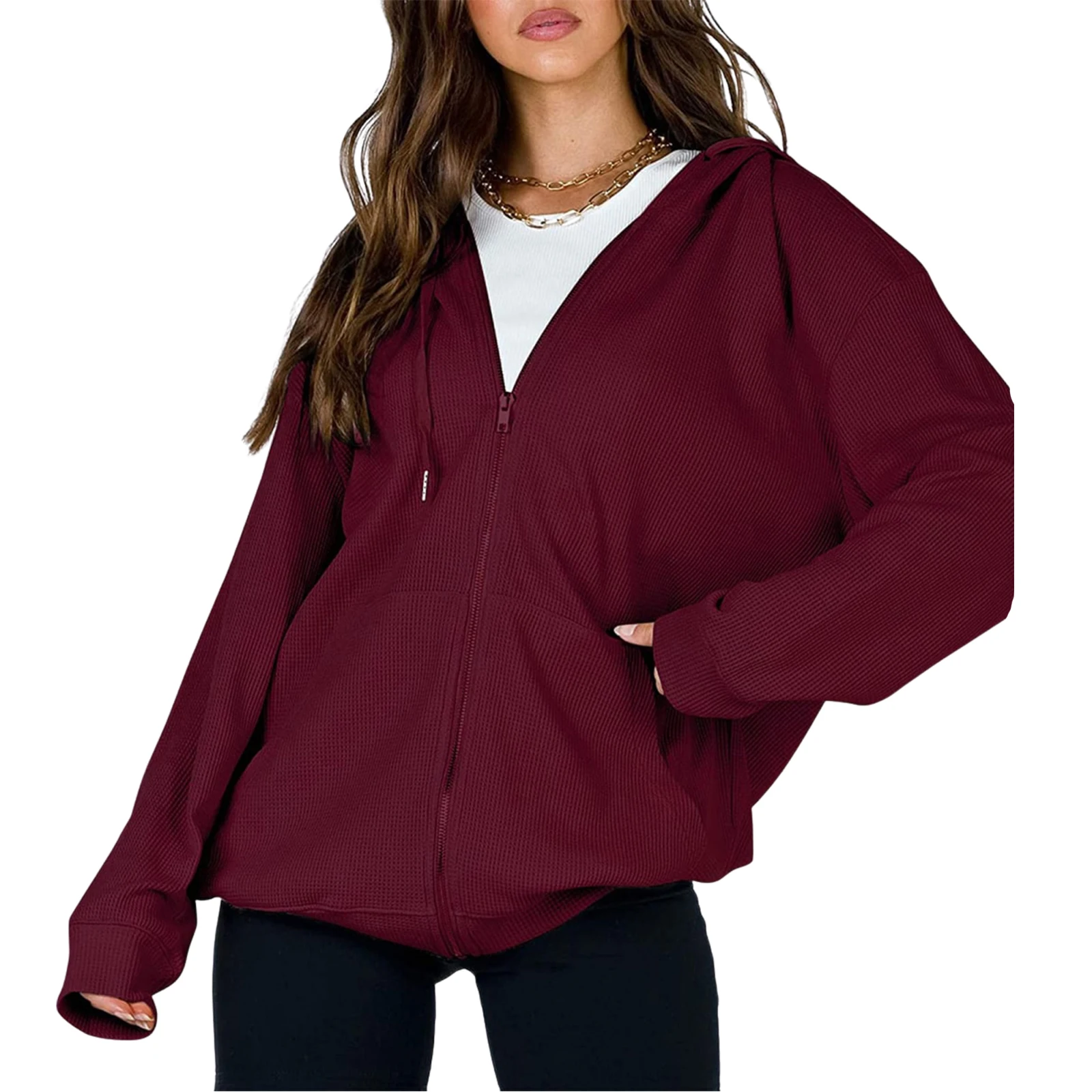 

Женская толстовка на молнии, толстовка с длинным рукавом, женские свободные толстовки с карманами для женщин, Осень-зима