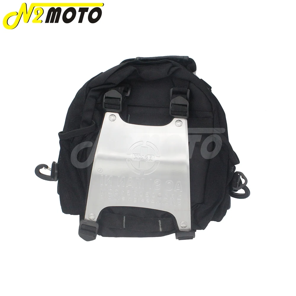 

Motorcycle Metallic Carapace Backpack Bag Aluminum Alloy Backpack Back Pack Unisex Sport Style Fanny Pack Waist Bag