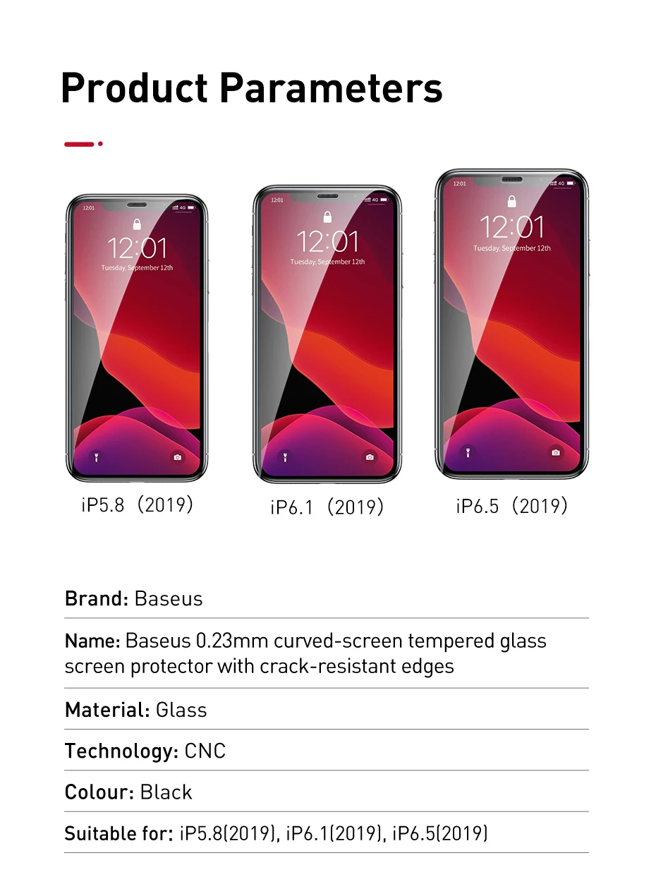 Baseus 0,23 мм полноэкранная защита для iPhone 11Pro Max, ультратонкое закаленное стекло с полным покрытием для iPhone 11, стеклянная пленка