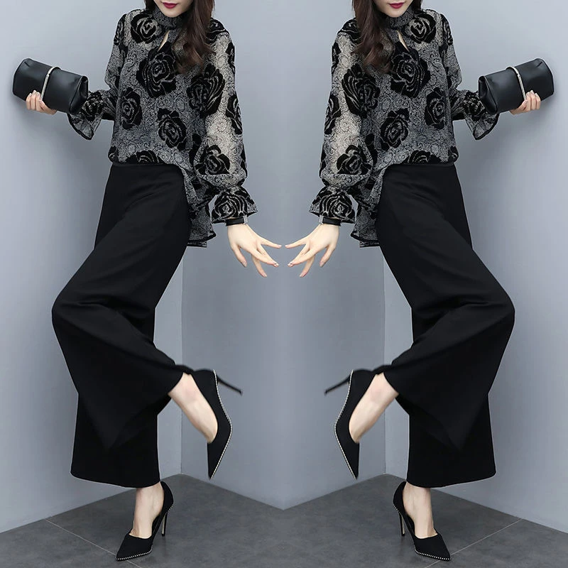 Новинка 2020 женский летний комплект из 2 предметов цветочный принт расклешенный