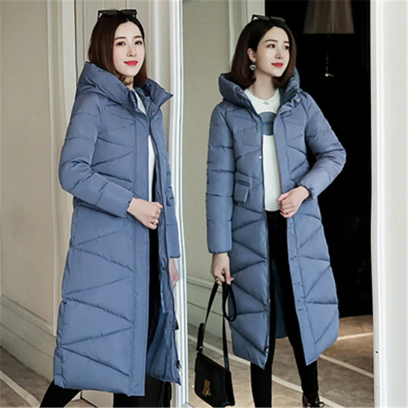 Plus Size 3XL2019 New Women Parkas Winter Hooded Warm Coat Slim Cotton Padded Basic Jacket Female Casual long Outwear feminina