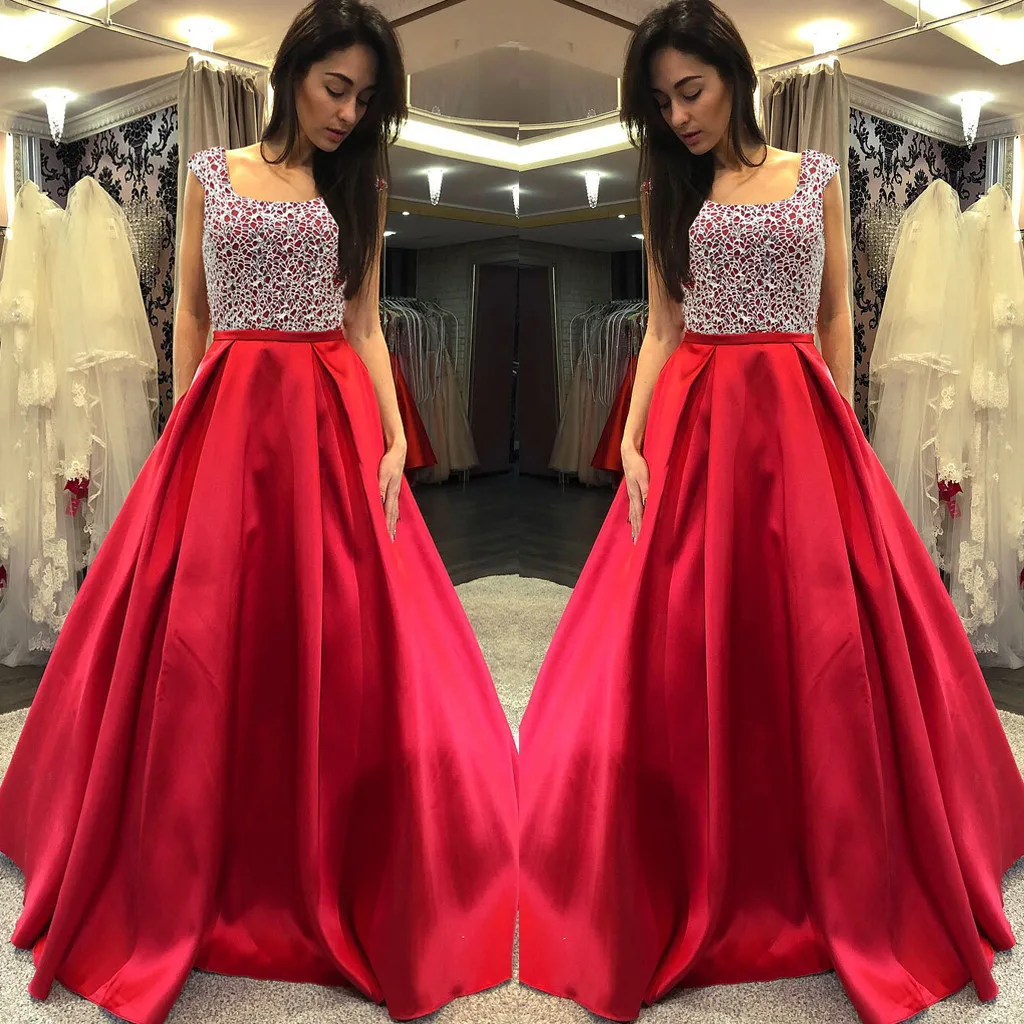 Женское атласное вечернее Платье Привлекательное с бисером и блестками Длинные