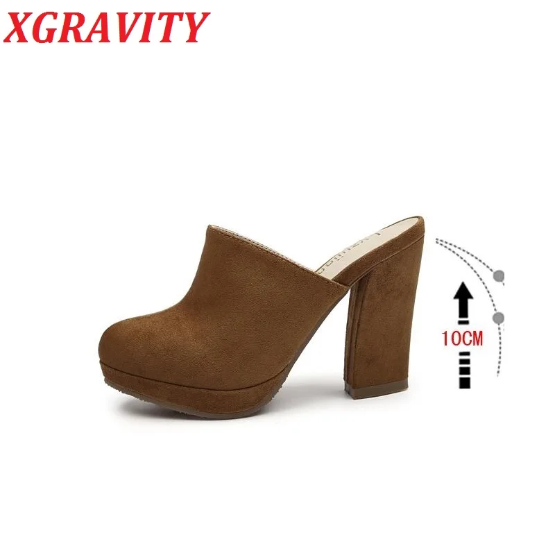 XGRAVITY 2021 Новая Летняя женская обувь с закрытым носком и Женская модная на высоком