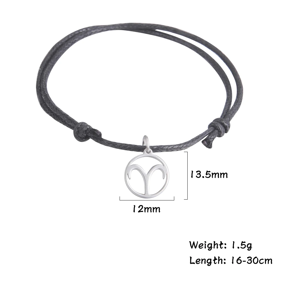 Skyrim зодиака Корейская восковая шнур браслет для влюбленных женщин мужчин