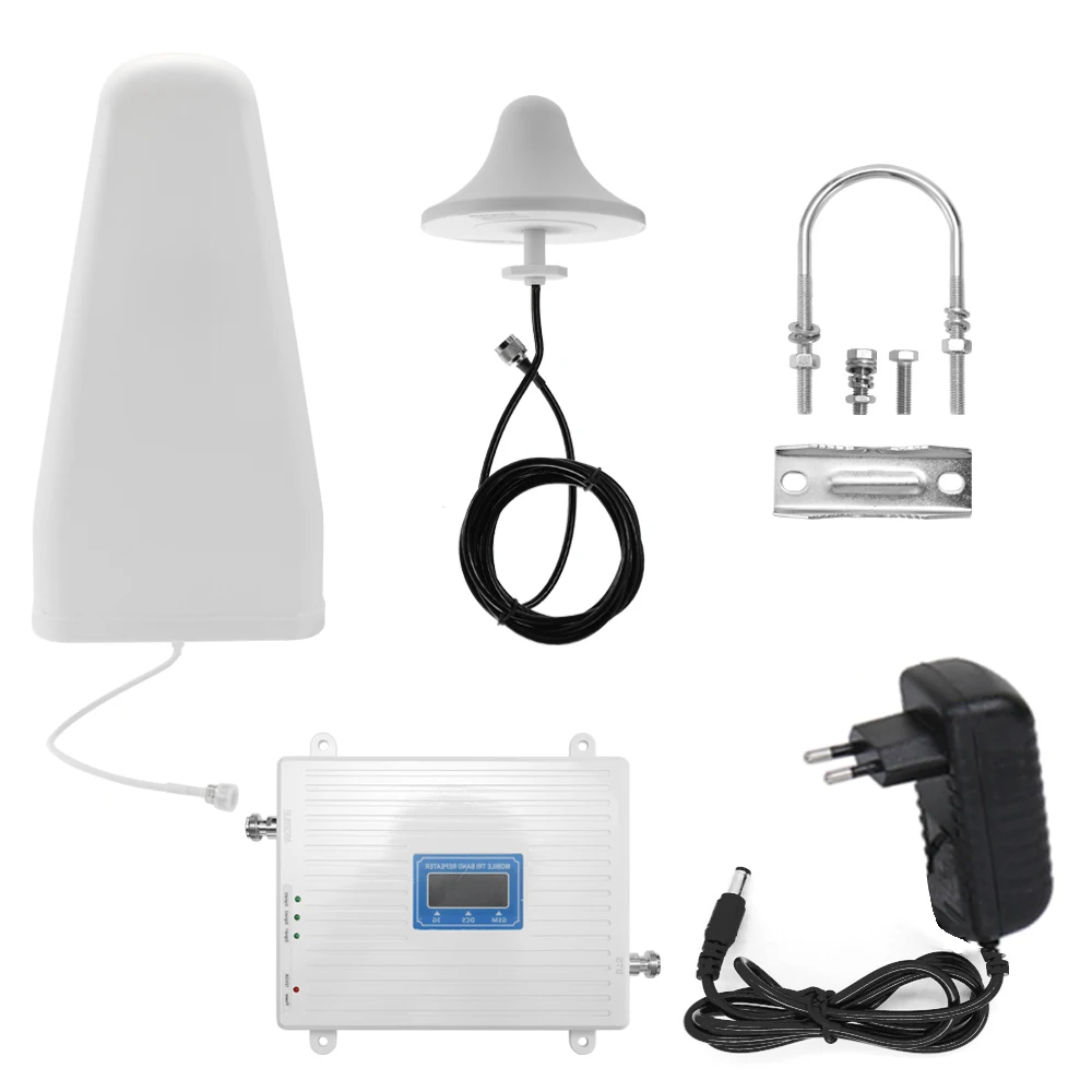 Трехдиапазонный усилитель 110 220 В 900 1800 2100 GSM DCS WCDMA 2G/3G/4G LTE универсальный сигнала