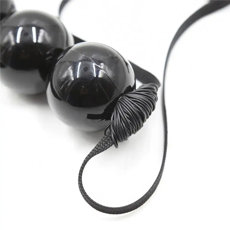 Секс игрушки кнуты черный резиновый Кнут с пятью бусинами большой флирт кожаный
