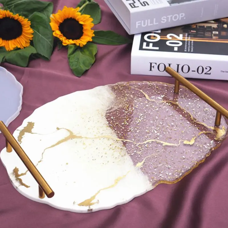 

Crystal Epoxy Resin Mold Irregular Coasters Tray Casting Silicone Mould DIY Crafts Desktop Decoration Making Tools