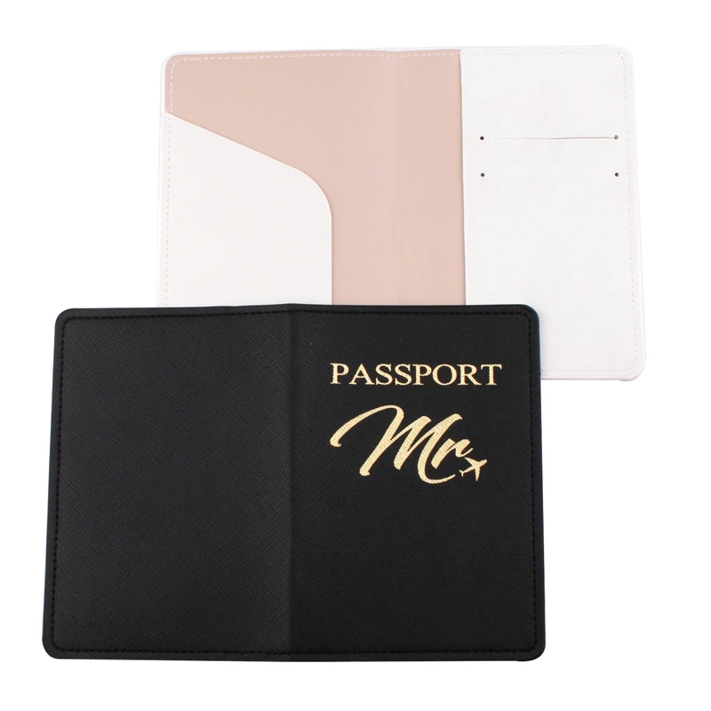 Zoukane Mr Mrs Lover Couple Cross Pattern Passport Cover Letter Women Men Travel Wedding Passport Cover Holder Travel Case CH27