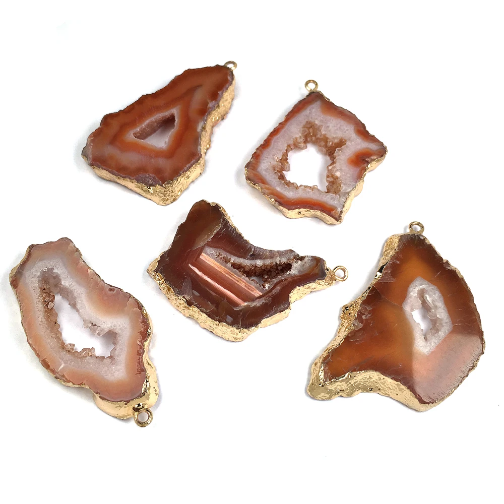 

Natural Stone Agates Pendant Irregular Shape Quartz Pendant for Jewelry Making DIY Necklace Earrings Accessories Reiki Healing