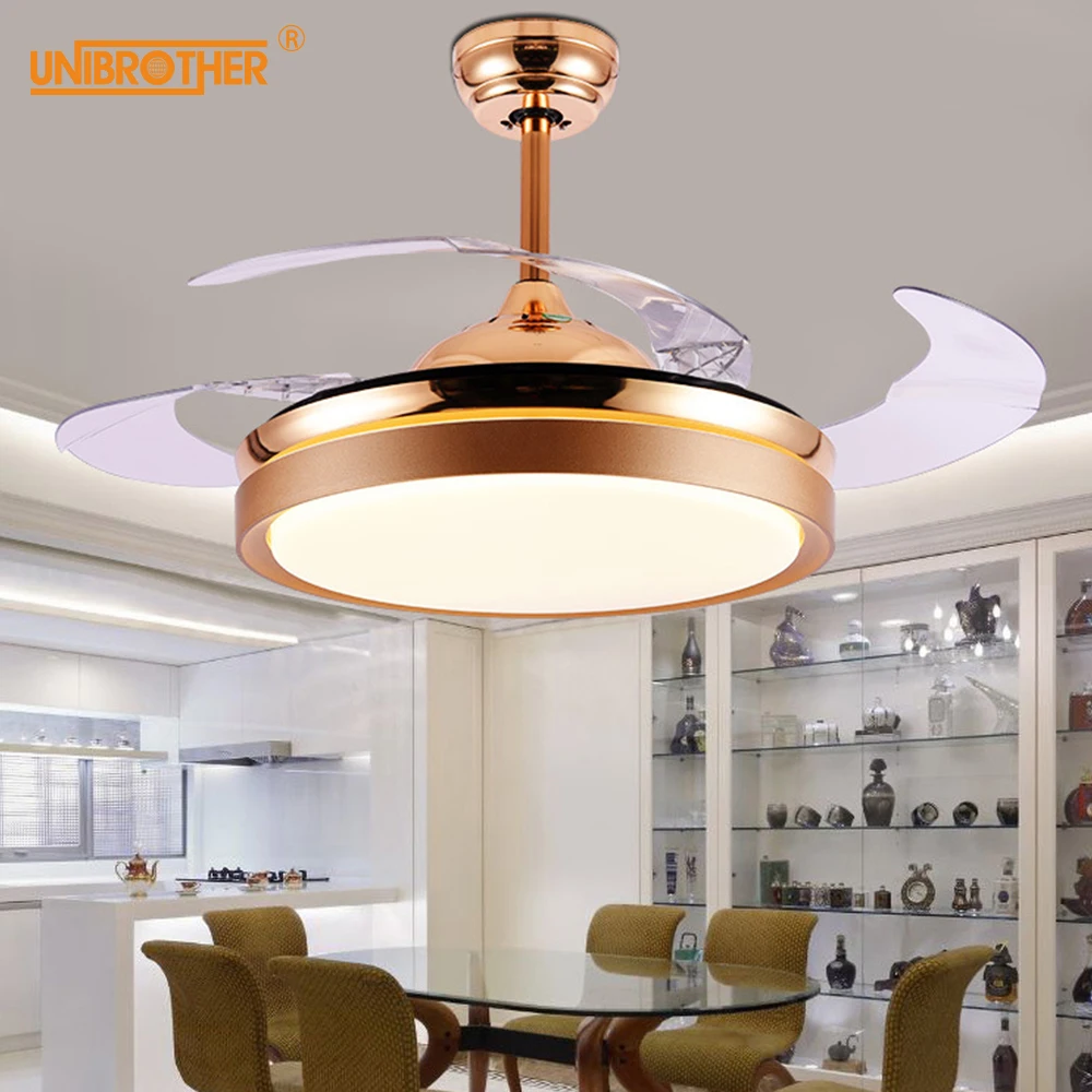 42 дюймовый скандинавский креативный потолочный вентилятор с подсветкой
