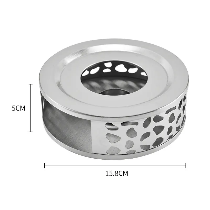

1Pc Tea Warmer Household Tea Stand Candle Base Hollow Out Stainless Steel Heater