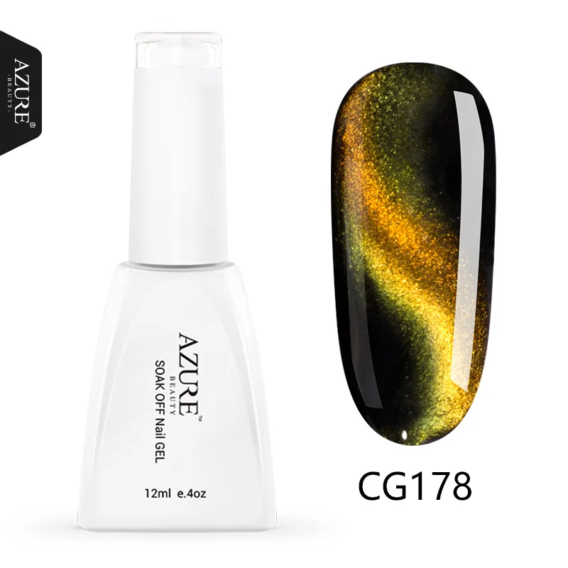 Azure beauty Золотой Хамелеон светодиодный Гель лак для ногтей замачиваемый Магнитный