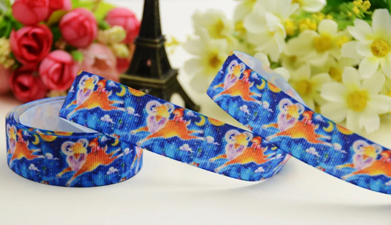 

7/8'' 22mm,1" 25mm,1-1/2" 38mm,3" 75mm Aries Zodiac Printed grosgrain ribbon party decoration 10 Yards X-02590