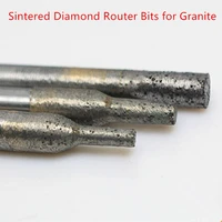 sintered diamond router bits for granite stone flat bottom endmill cnc stone carving power engraving tools milling cutters