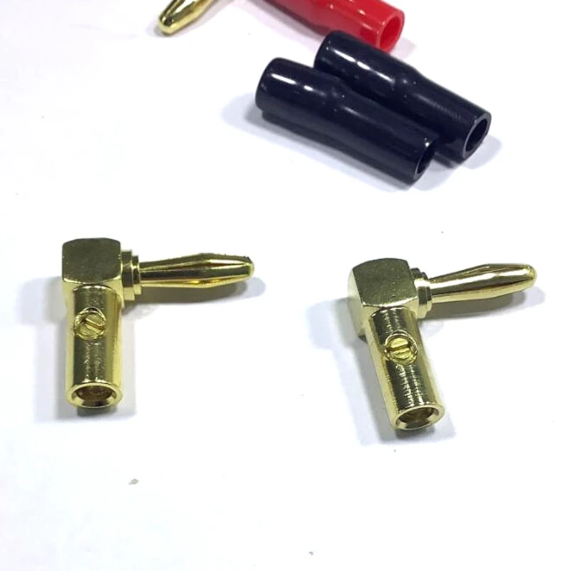 8 шт. 4 мм L разъем типа банан красный + черный 90 градусов усилитель колонка