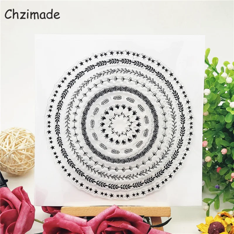 

Chzimade Round Flowers Transparent Silicone Clear Stamp For Scrapbooking Cards Making New Rubber Stamps Scrapbook Craft Supplies