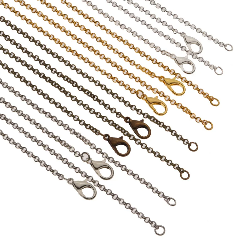 

10pc DIY Iron Chains Wholesale Pendants Chains Accessories Lobster Clasp Chains Fashion Pendants Necklace Manual Material Gifts