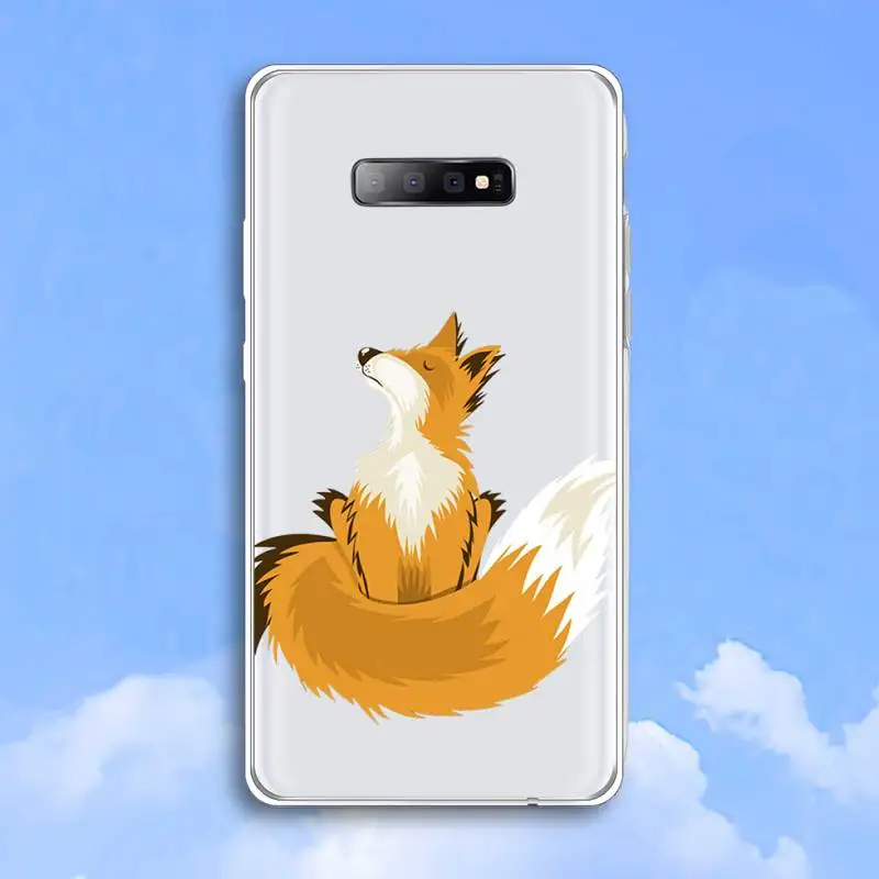 

fox cartoon funny cute animal Phone Case Transparent For Samsung Galaxy A 71 21s S note 8 9 10 plus 20 ultra