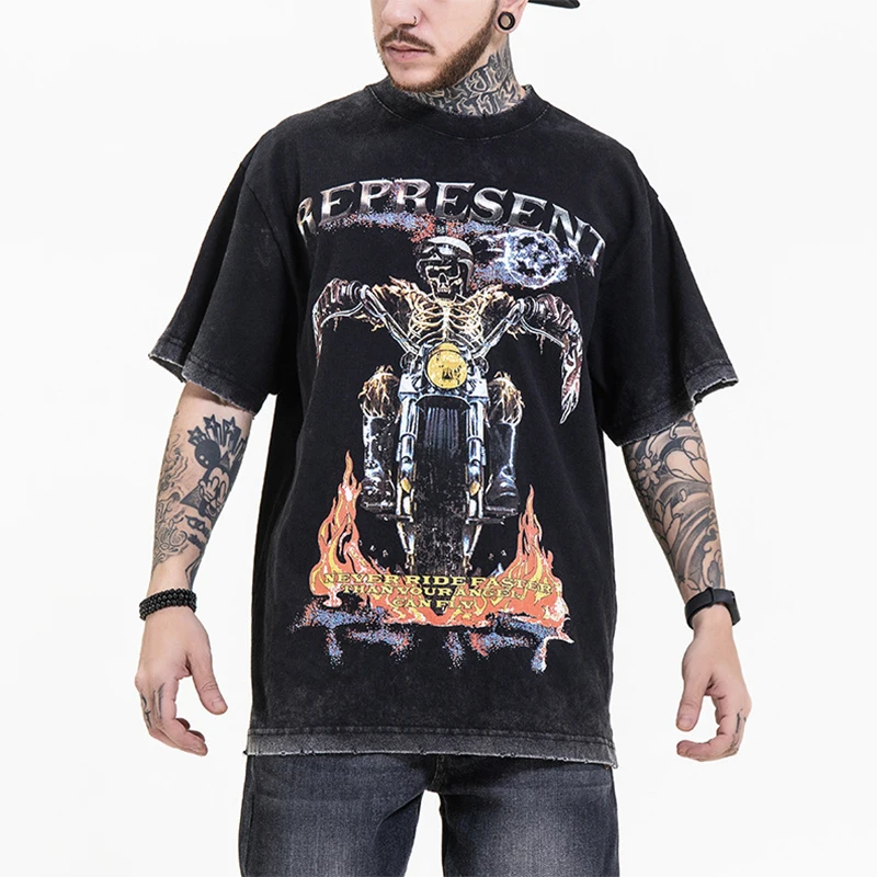 

Techwear Ghost Grim Reaper Print Gothic Punk Hip Hop T-Shirts Men Streetwear Oversized TShirts Men Summer Short Sleeve Tops Tees