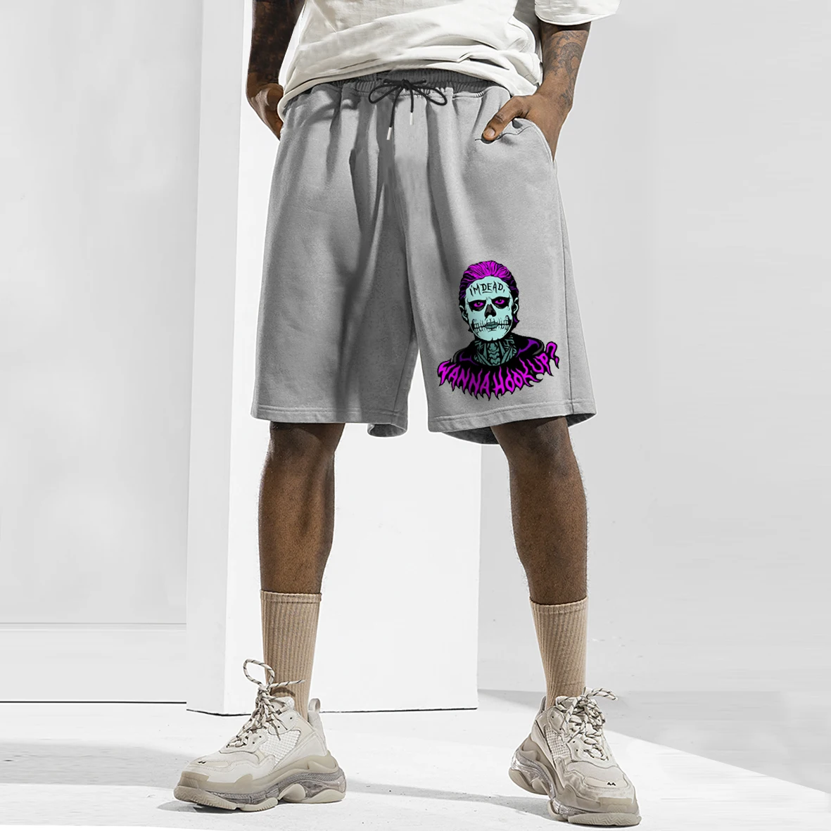

American Horror Story Anime Men's Streetwear Shorts Casual Shorts Male Drawstring Shorts Men Sports Breathable Comfortable Short