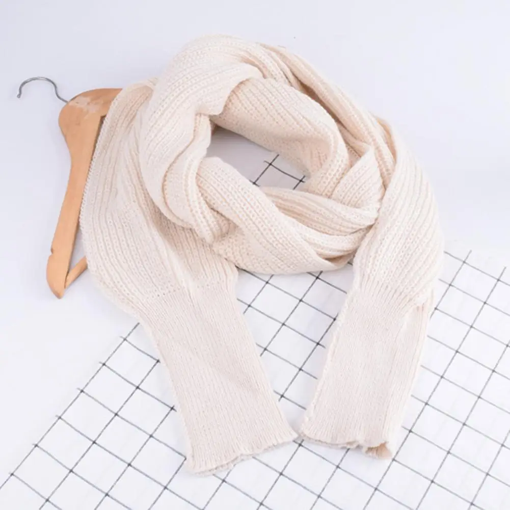 

Sweater Scarf Fashion Simple Sleeve Wrap Knitted Warm Women Shawl for Date Women Scarf Warm Scarf