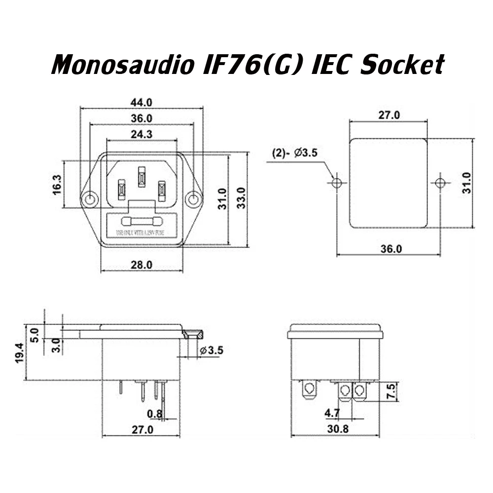 Monosaudio IF76G плавленый IEC разъем/разъем золото(G) покрытием