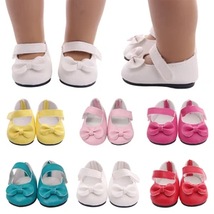 7*3.5 CM High Quality Bow Doll Shoes For 18 Inch American&43 Cm Born Baby,Generation,Russian DIY Toy
