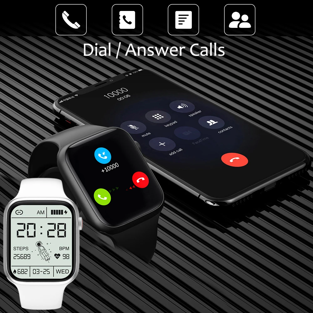 2021 dial call iwo smart watch men 1 75 inch sport smartwatch women heart rate monitor watches for iphone xiaomi huawei pk hw22 free global shipping